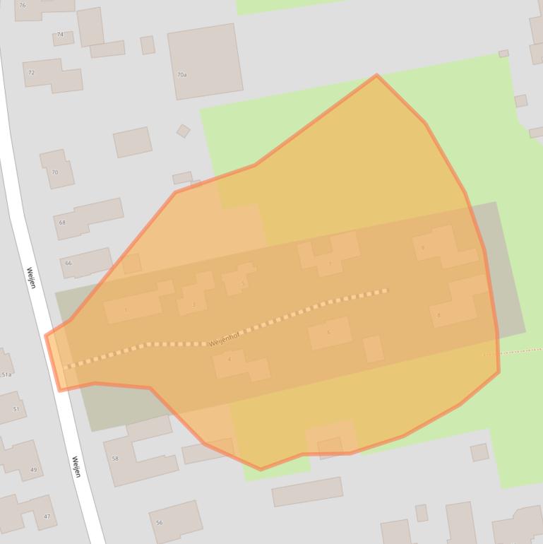 Kaart van postcodegebied 5388JA.