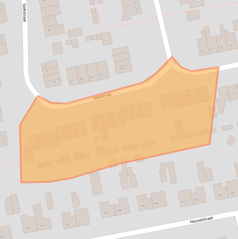 Kaart van postcodegebied 5388KJ.