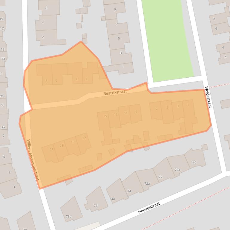 Kaart van postcodegebied 5388KZ.