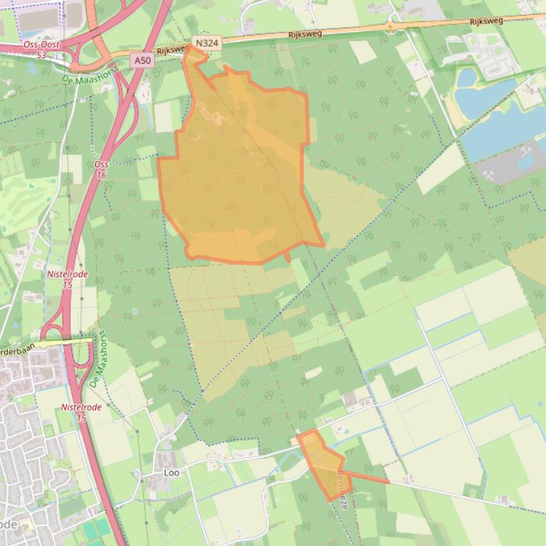 Kaart van postcodegebied 5388PX.