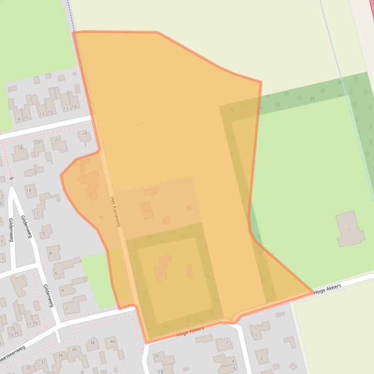 Kaart van postcodegebied 5388RZ.