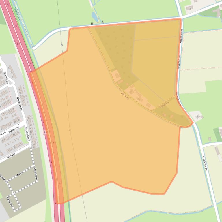 Kaart van postcodegebied 5388SM.