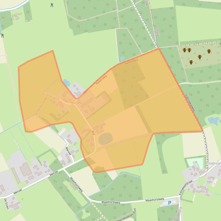 Kaart van postcodegebied 5388SP.