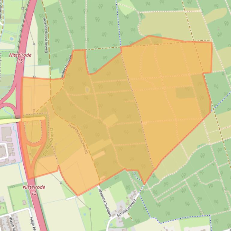 Kaart van postcodegebied 5388SW.