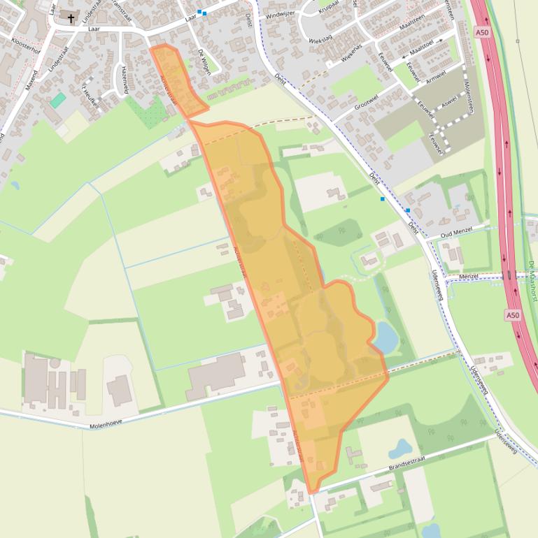Kaart van postcodegebied 5388TN.