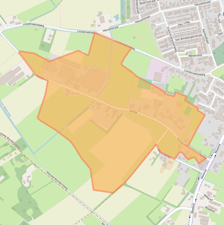 Kaart van postcodegebied 5388XB.