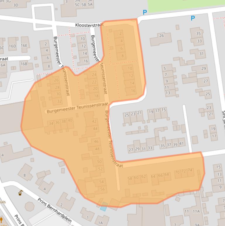 Kaart van postcodegebied 5391AD.