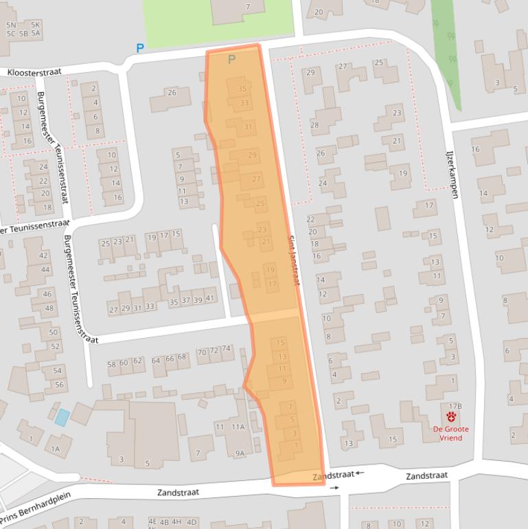 Kaart van postcodegebied 5391AE.