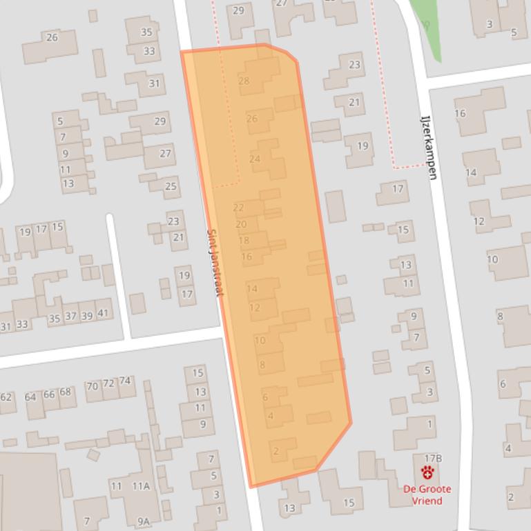 Kaart van postcodegebied 5391AG.