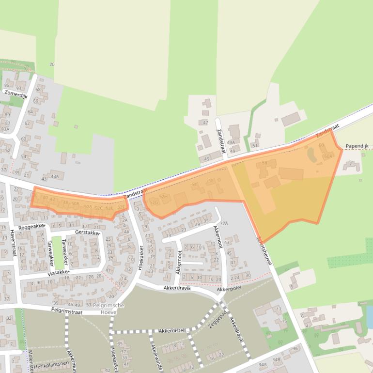 Kaart van postcodegebied 5391AP.