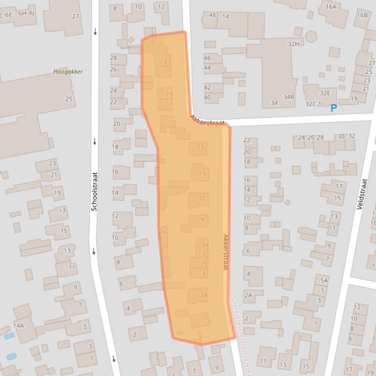 Kaart van postcodegebied 5391BA.