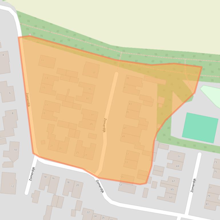 Kaart van postcodegebied 5391BT.