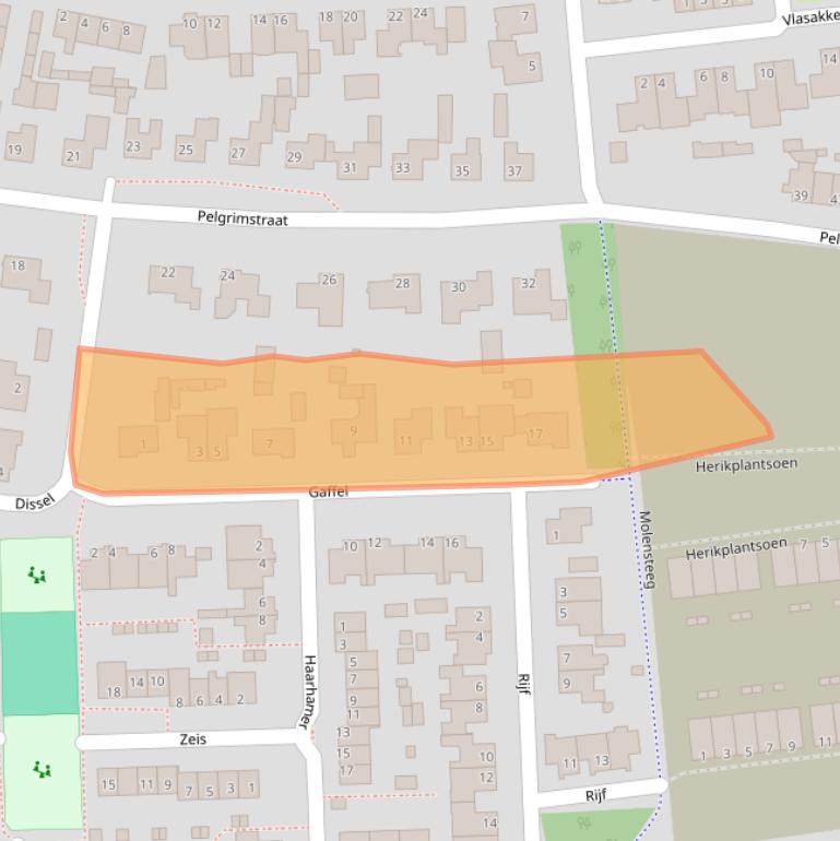 Kaart van postcodegebied 5391CA.