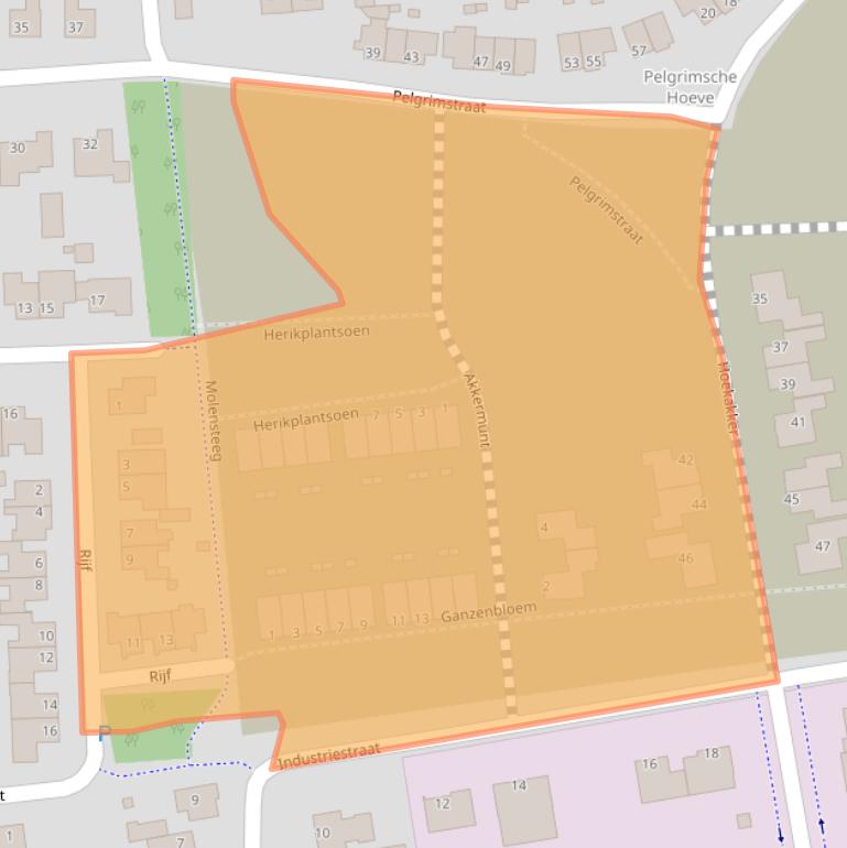 Kaart van postcodegebied 5391CC.