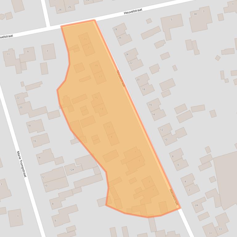 Kaart van postcodegebied 5391EL.