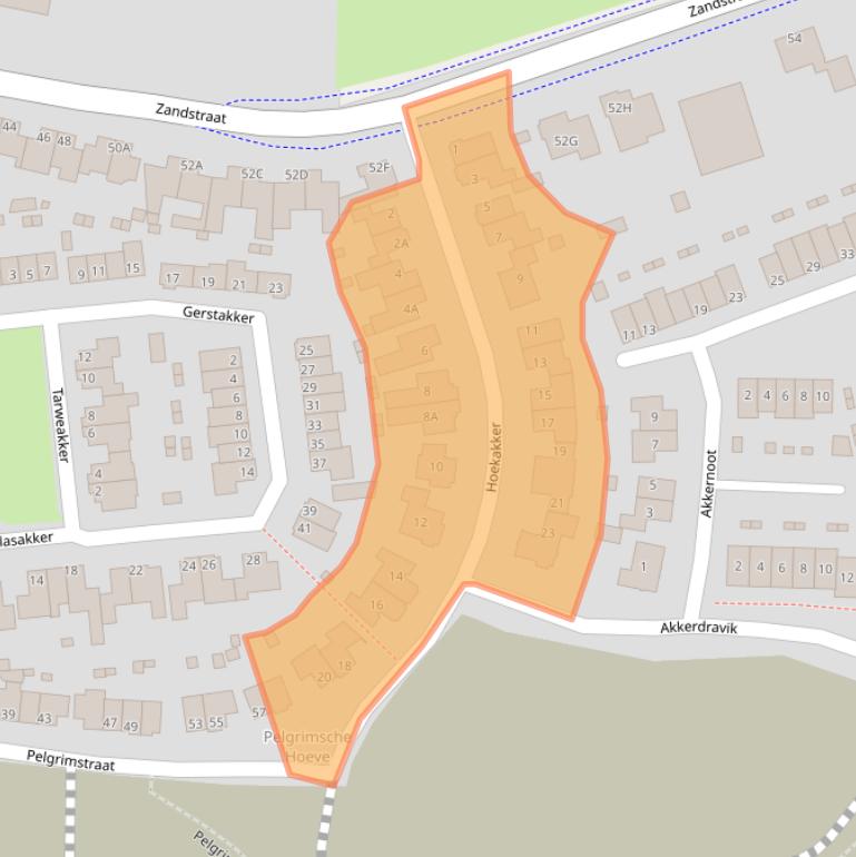 Kaart van postcodegebied 5391JA.