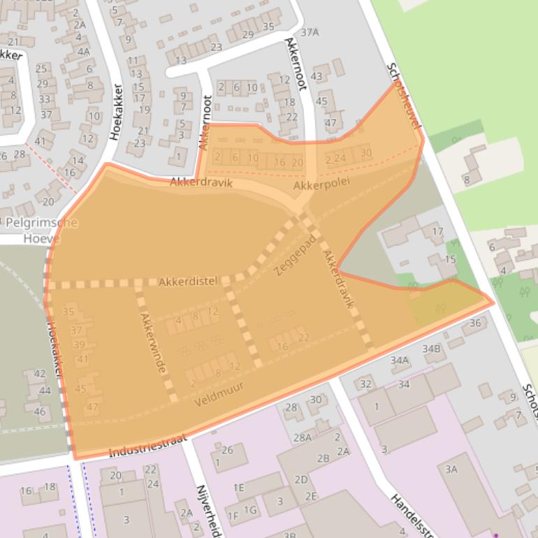 Kaart van postcodegebied 5391JD.