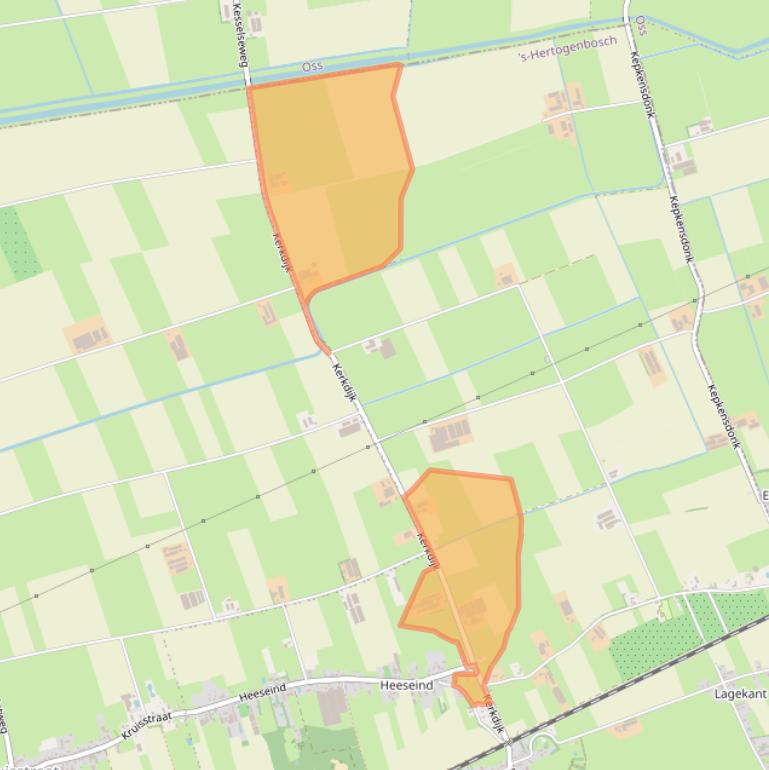 Kaart van postcodegebied 5391KA.