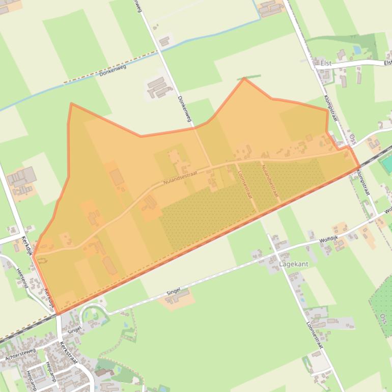 Kaart van postcodegebied 5391KC.