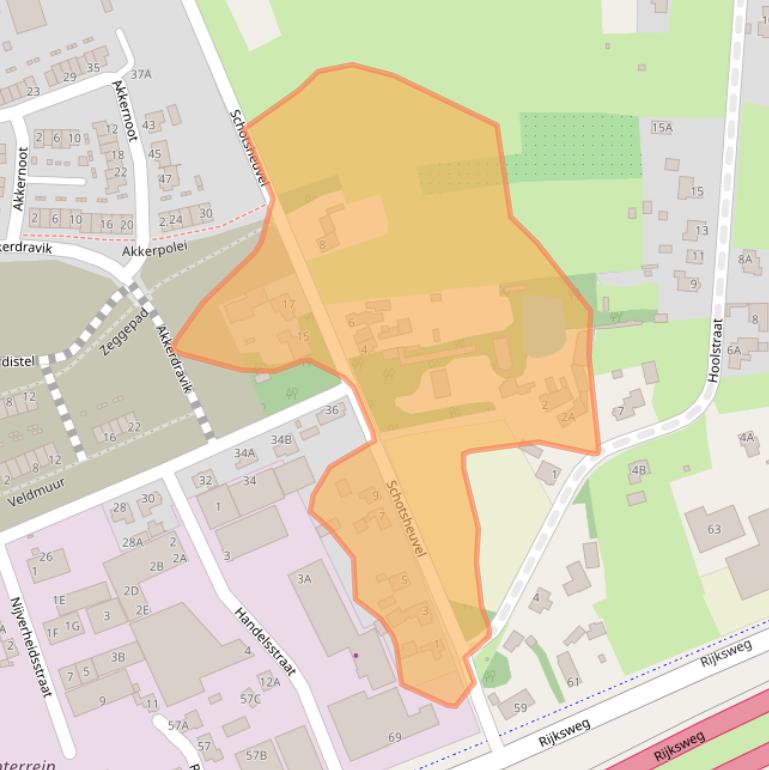 Kaart van postcodegebied 5391KK.