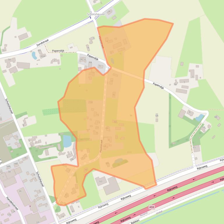 Kaart van postcodegebied 5391KM.