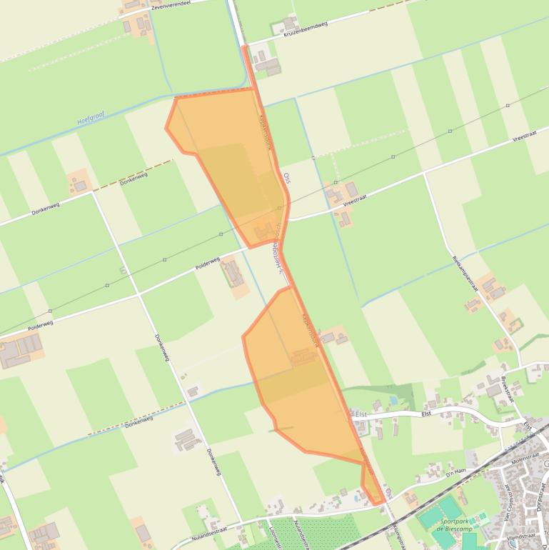 Kaart van postcodegebied 5391KN.