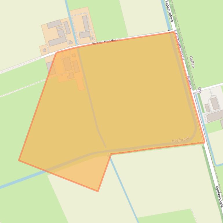 Kaart van postcodegebied 5391KS.