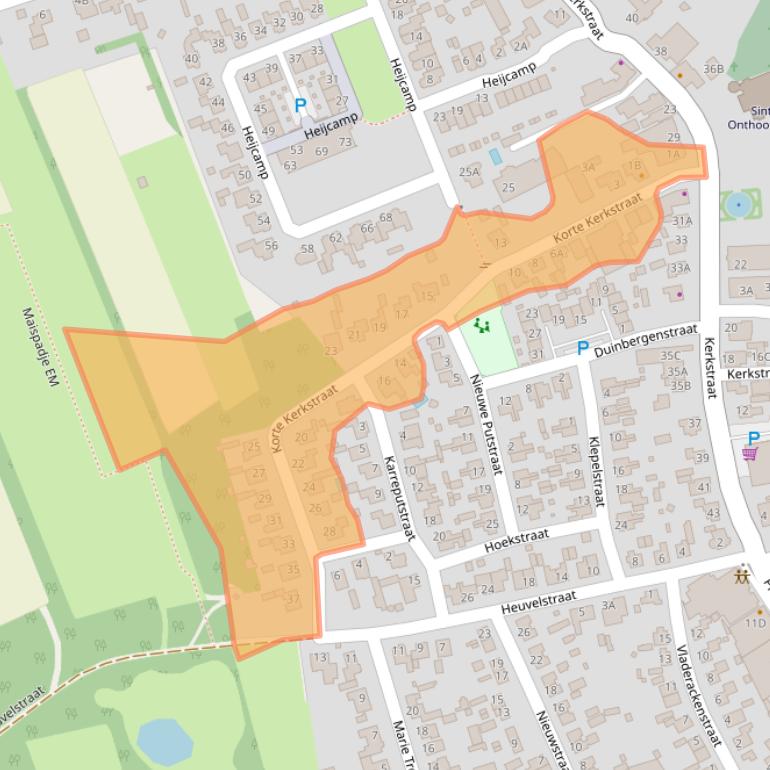Kaart van postcodegebied 5392CC.
