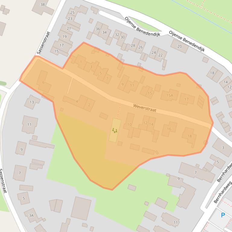 Kaart van postcodegebied 5394AE.