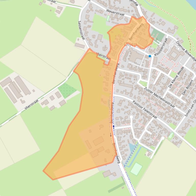 Kaart van postcodegebied 5394AG.