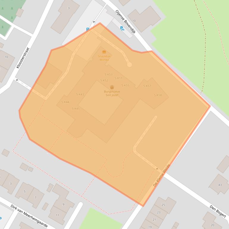 Kaart van postcodegebied 5394AJ.