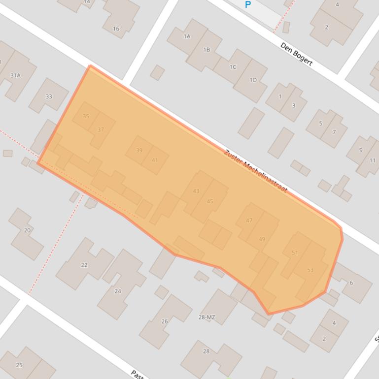 Kaart van postcodegebied 5394AM.