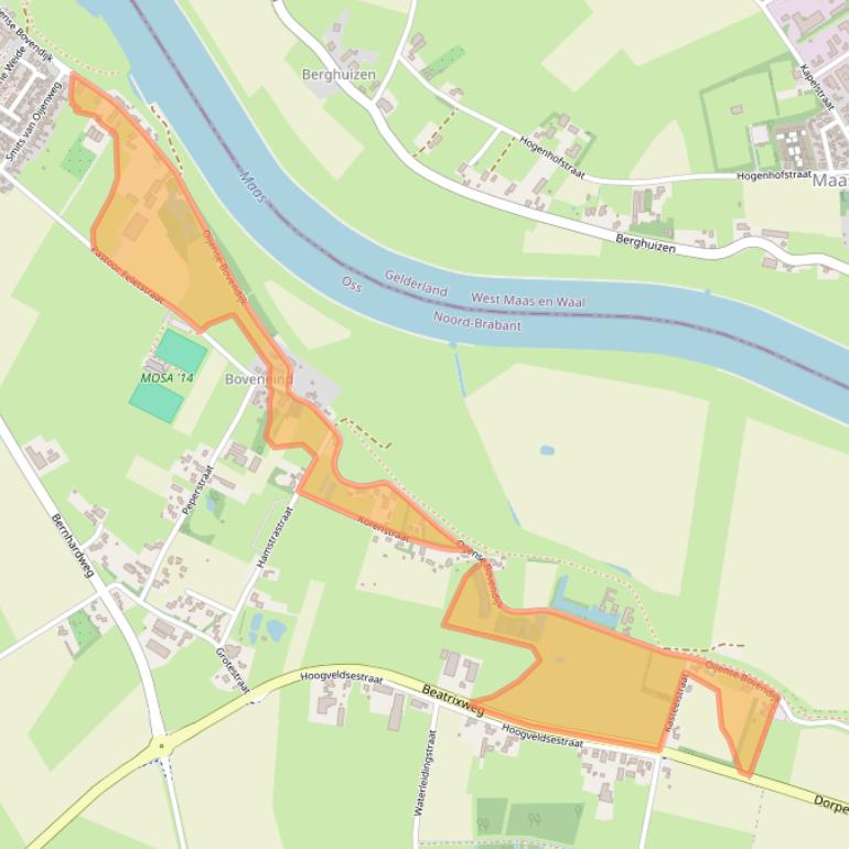 Kaart van postcodegebied 5394LA.