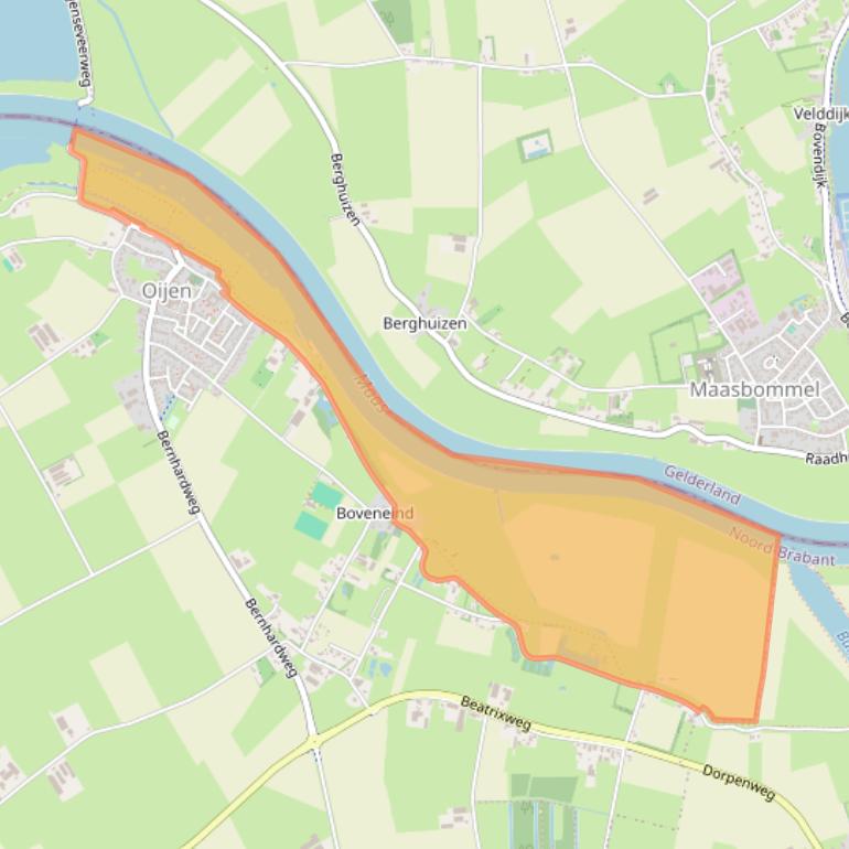 Kaart van postcodegebied 5394LB.