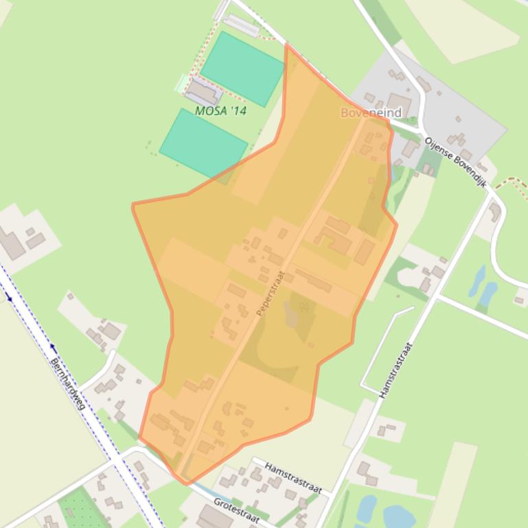 Kaart van postcodegebied 5394LC.