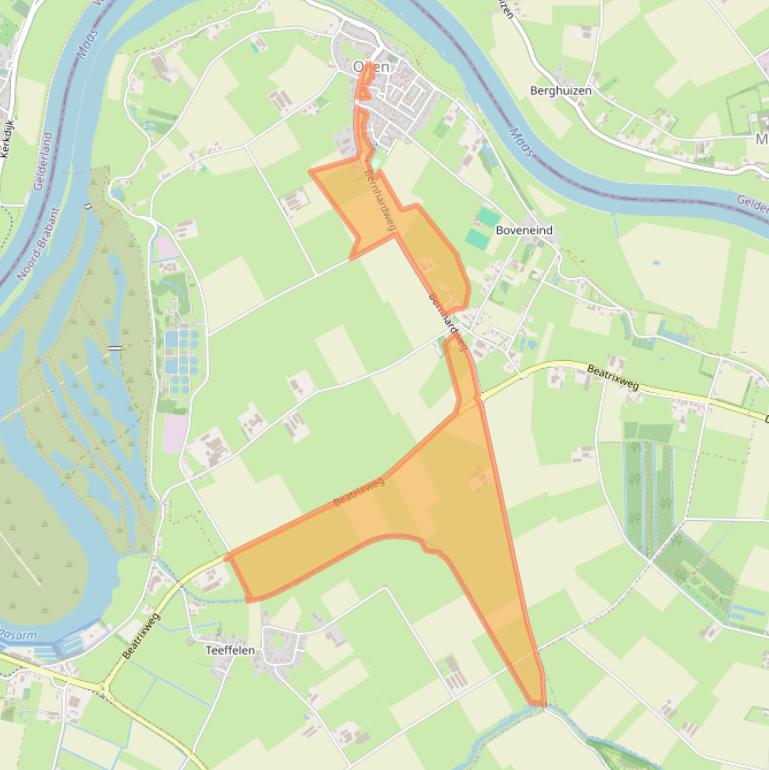 Kaart van postcodegebied 5394LM.