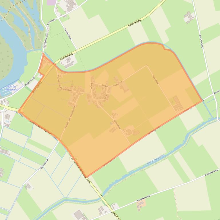 Kaart van postcodegebied 5395.