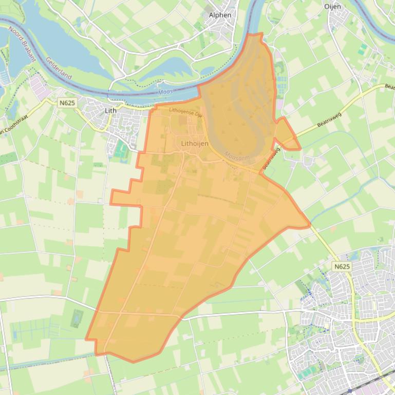 Kaart van postcodegebied 5396.