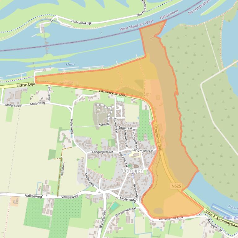 Kaart van postcodegebied 5396NE.