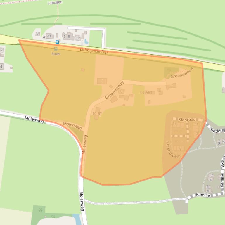 Kaart van postcodegebied 5396NH.