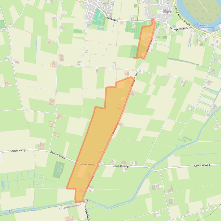 Kaart van postcodegebied 5396NL.
