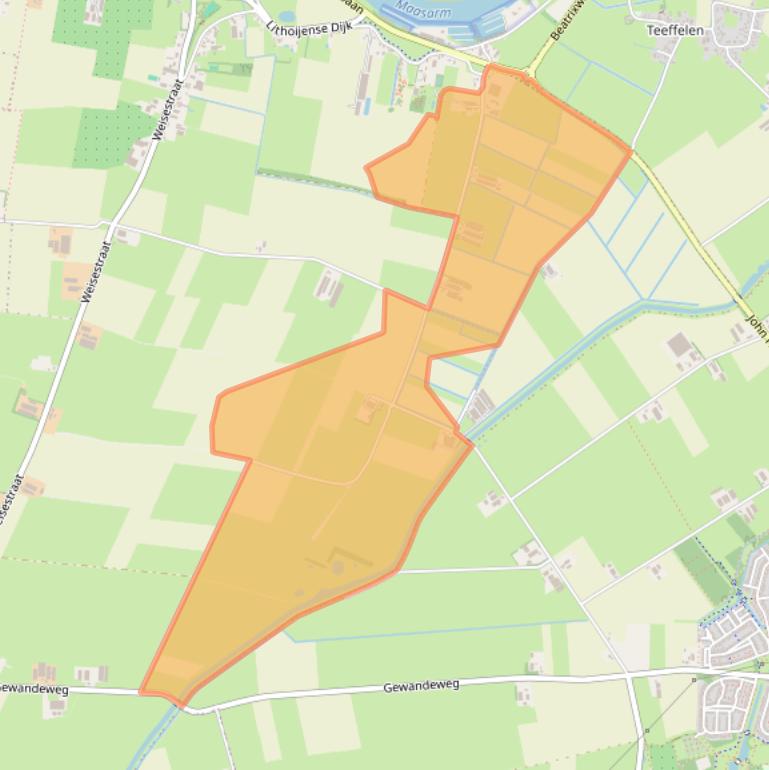 Kaart van postcodegebied 5396PB.