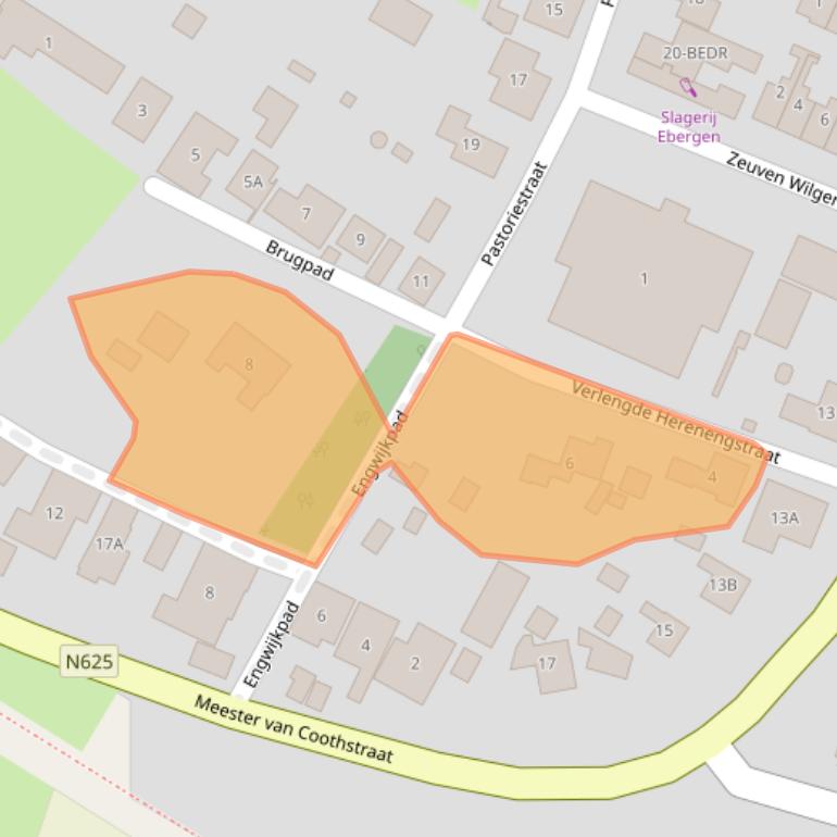 Kaart van postcodegebied 5397BW.