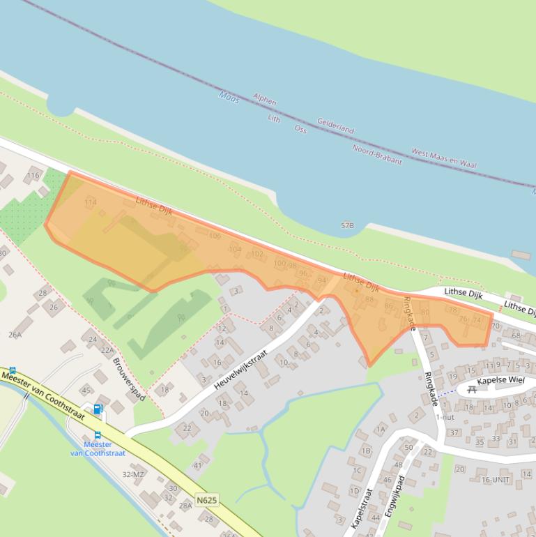 Kaart van postcodegebied 5397EE.