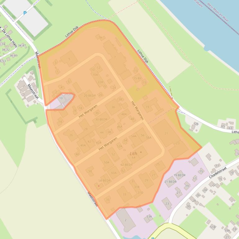 Kaart van postcodegebied 5397GN.