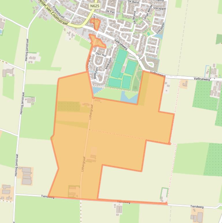 Kaart van postcodegebied 5397LG.