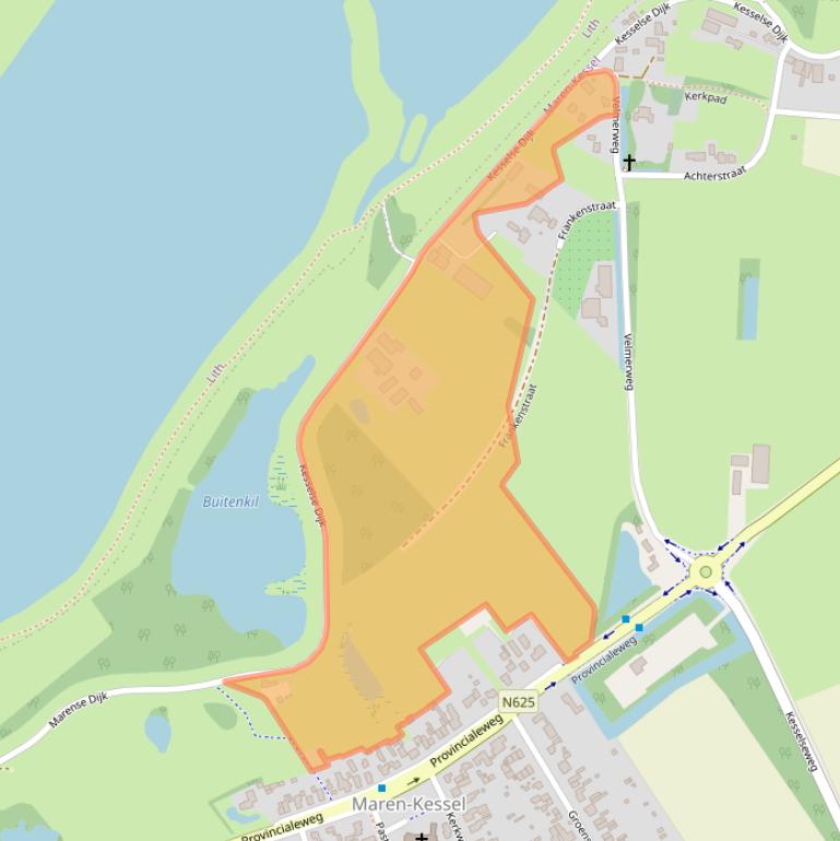 Kaart van postcodegebied 5398CB.