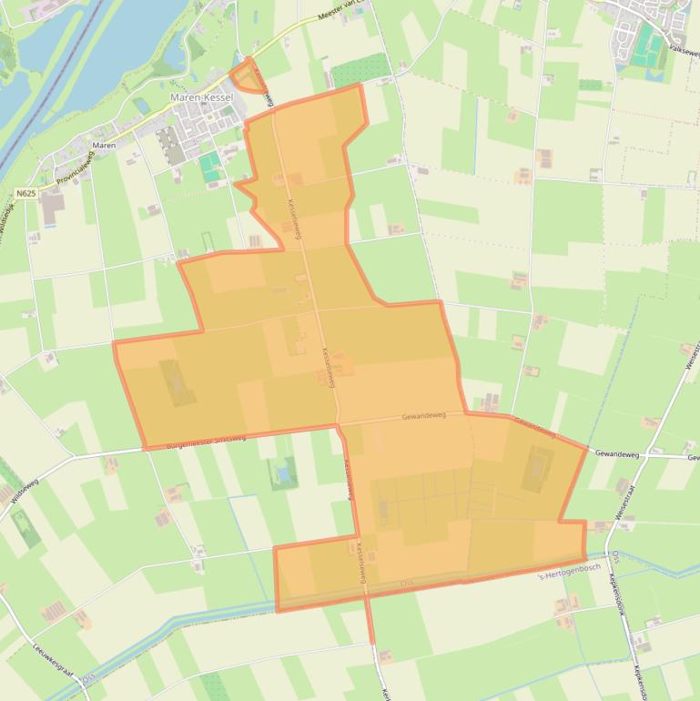 Kaart van postcodegebied 5398HC.