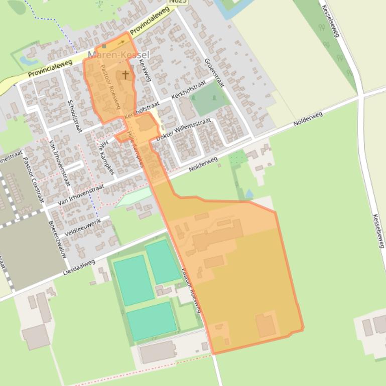 Kaart van postcodegebied 5398HR.