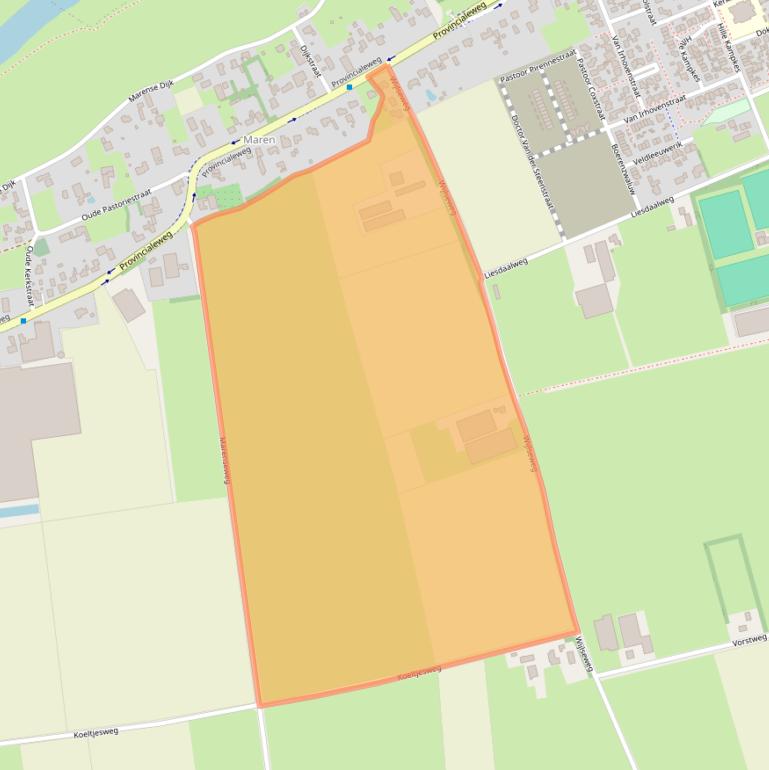 Kaart van postcodegebied 5398JB.